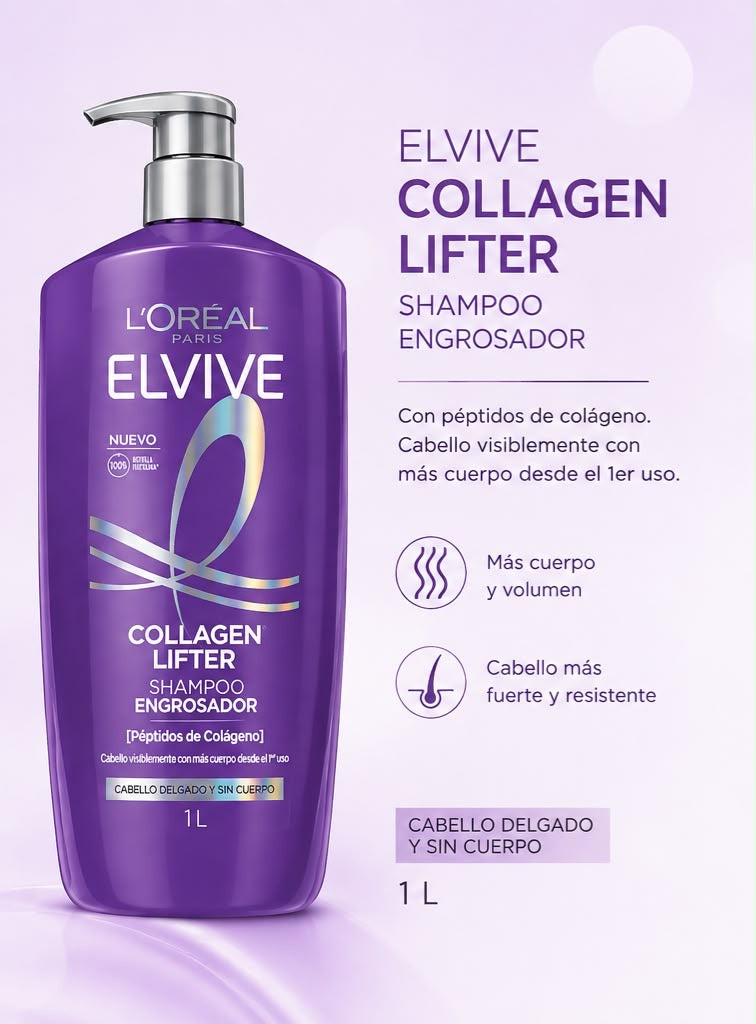 Elvive Sh  Collagen Lifter 1L. Fardo Q580/7u.
