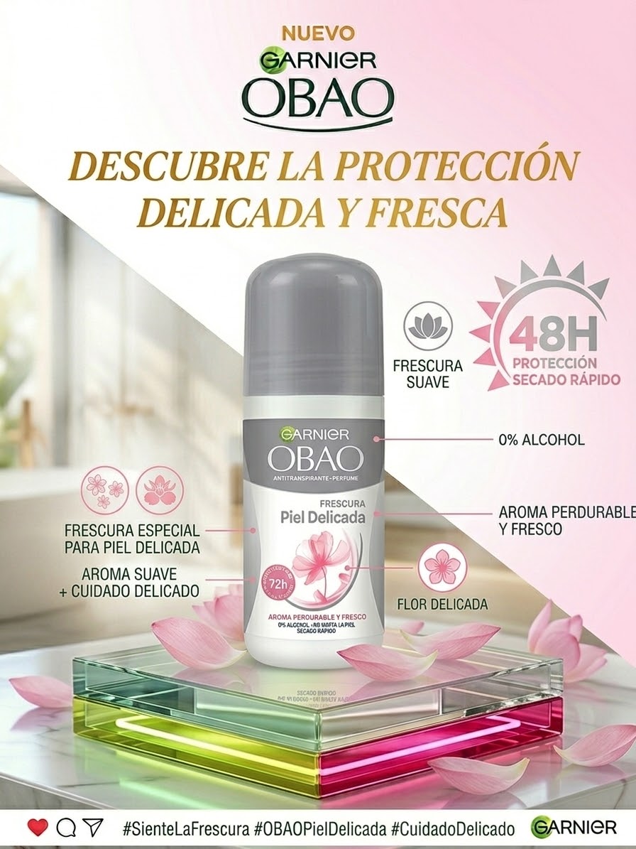 Obao Roll-on Piel Delicada 65g / Fardo Q180/12u.