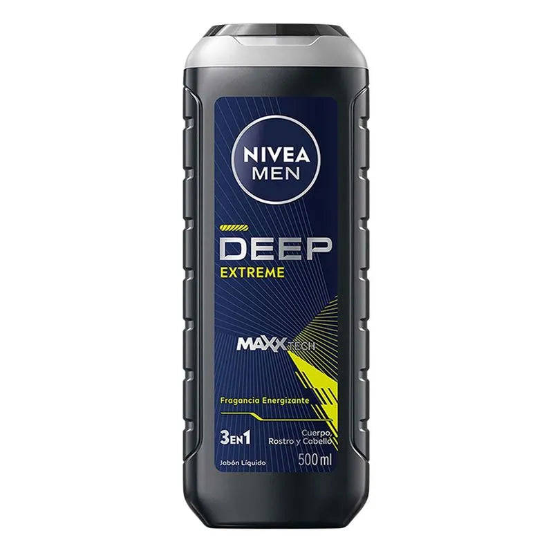 Nivea Men Jabón  Líquido 3en1 Deep extreme  /Fardo Q600 de 12U