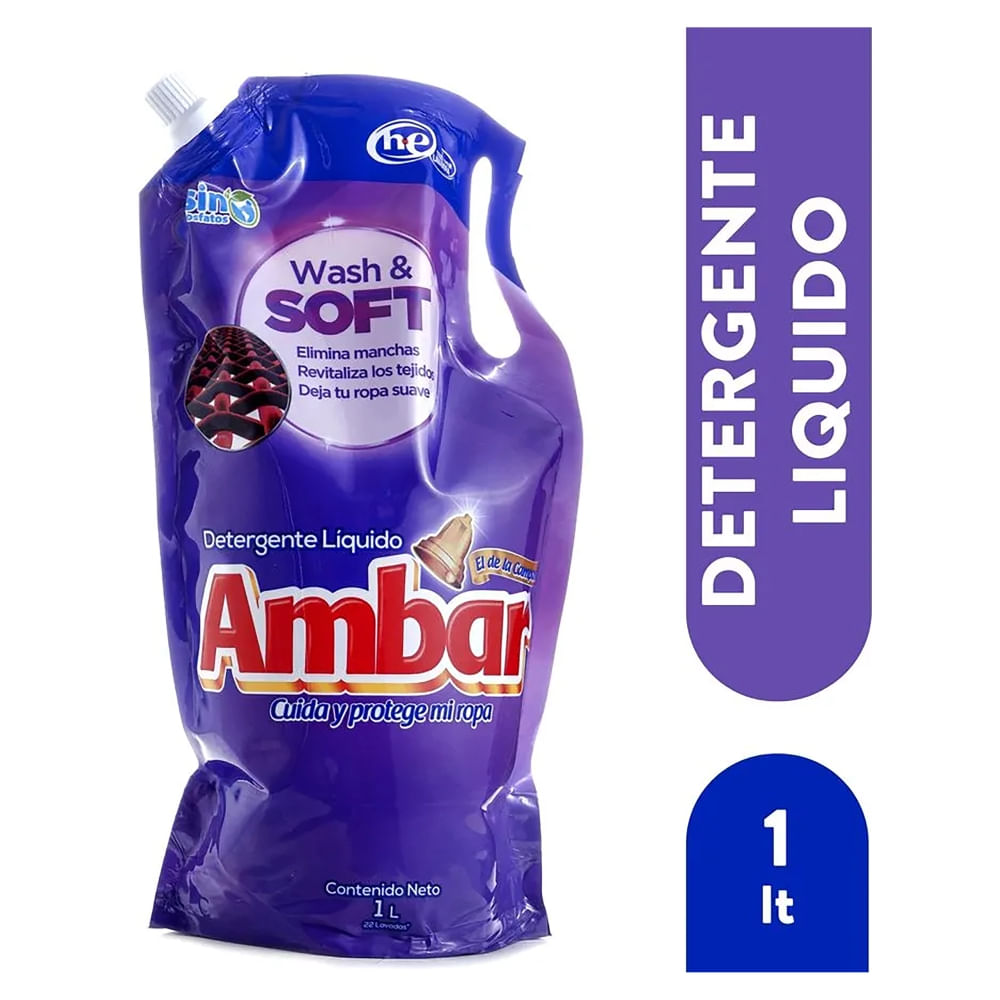 Ambar wash y soft 1L/ fardo a 165.00 de 12u