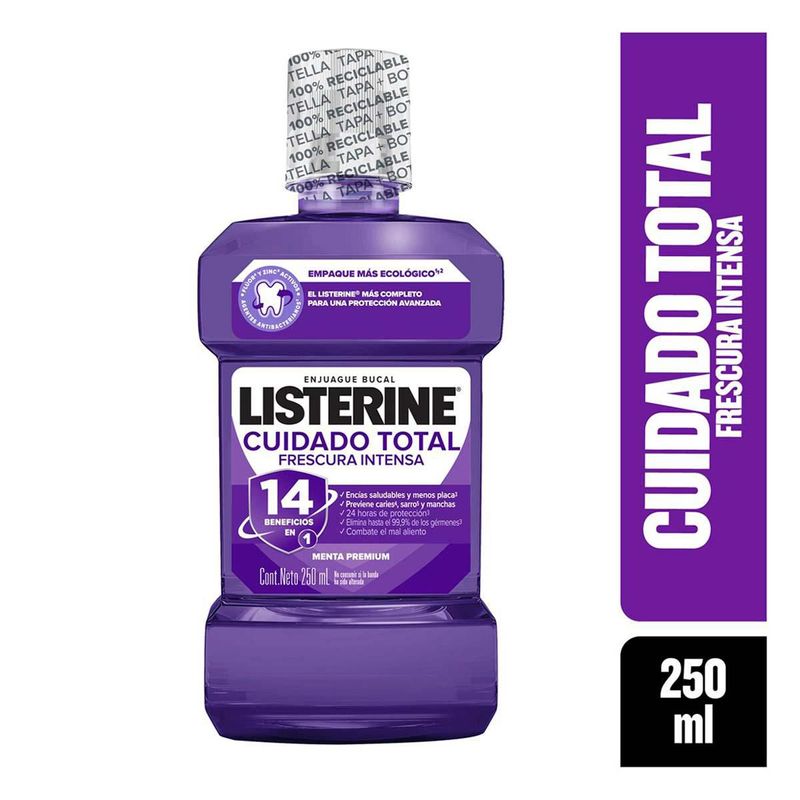 Listerine Cuidado total frescura suave250ml fardo a 335.00 de 12u