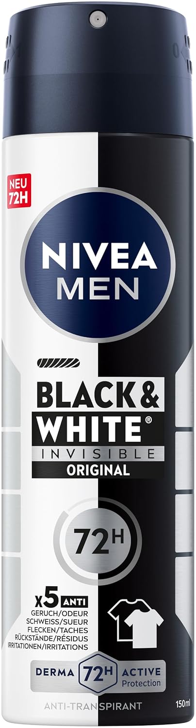 Nivea Men Black&White Invisible Original 150ml/ Fardo Q265 de 12U