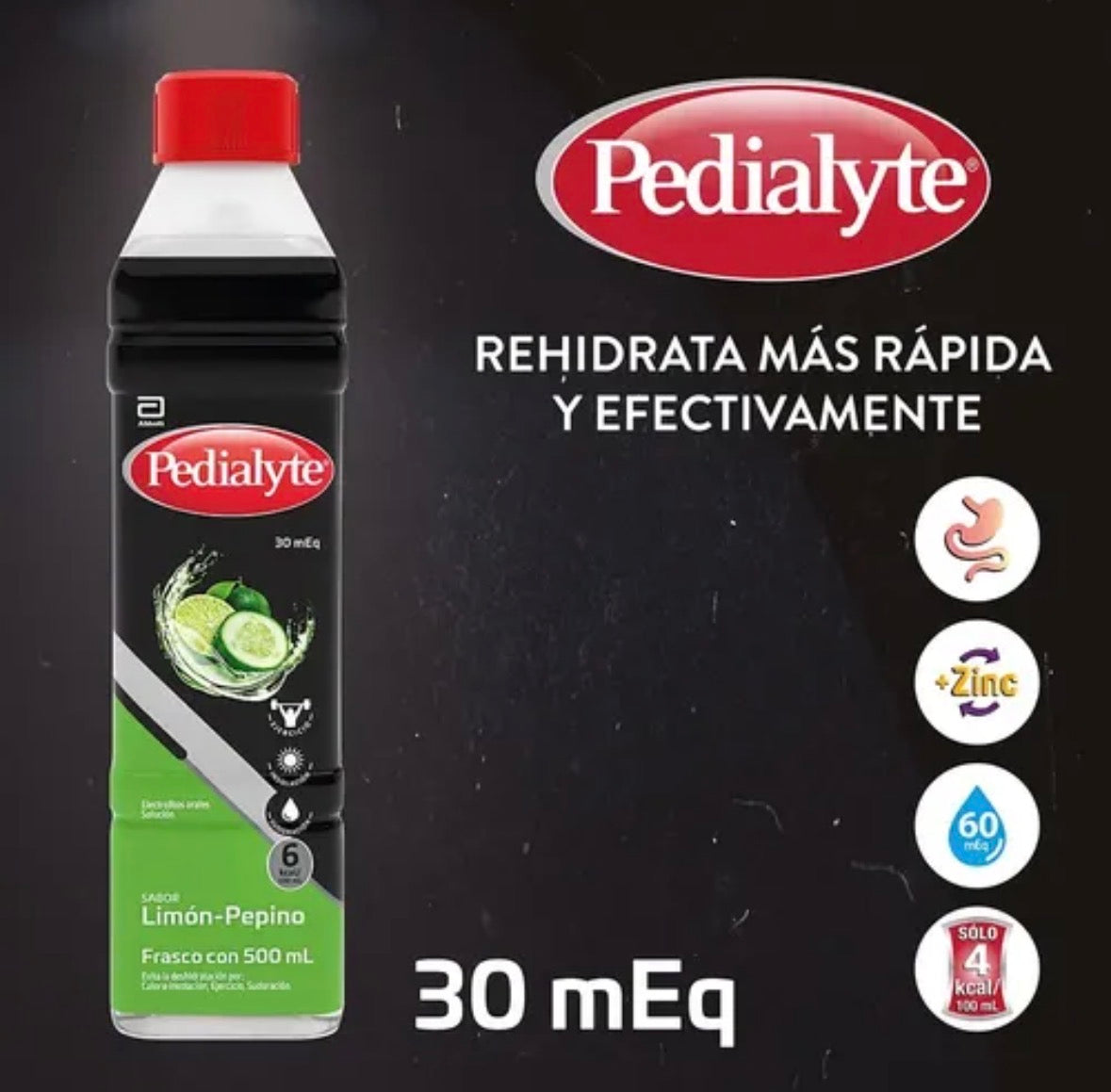 Pedialyt limón-pepino 500ml/ fardo a 155.00 de 12u