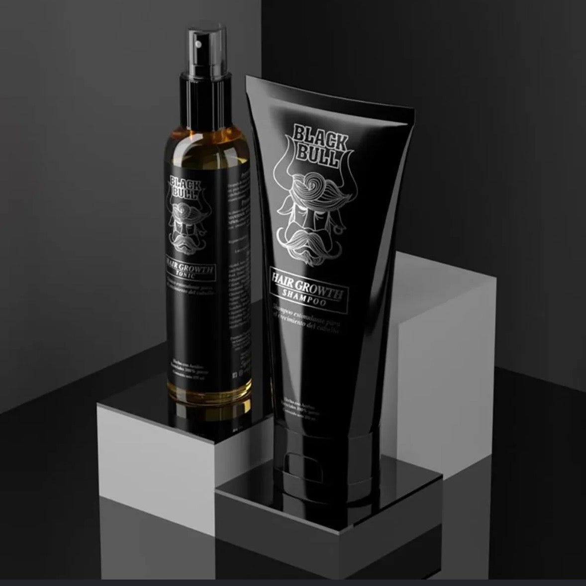 Black Bull kit de crecimiento- shampoo de 250ml -tónico capilar de 175ml Q270/3