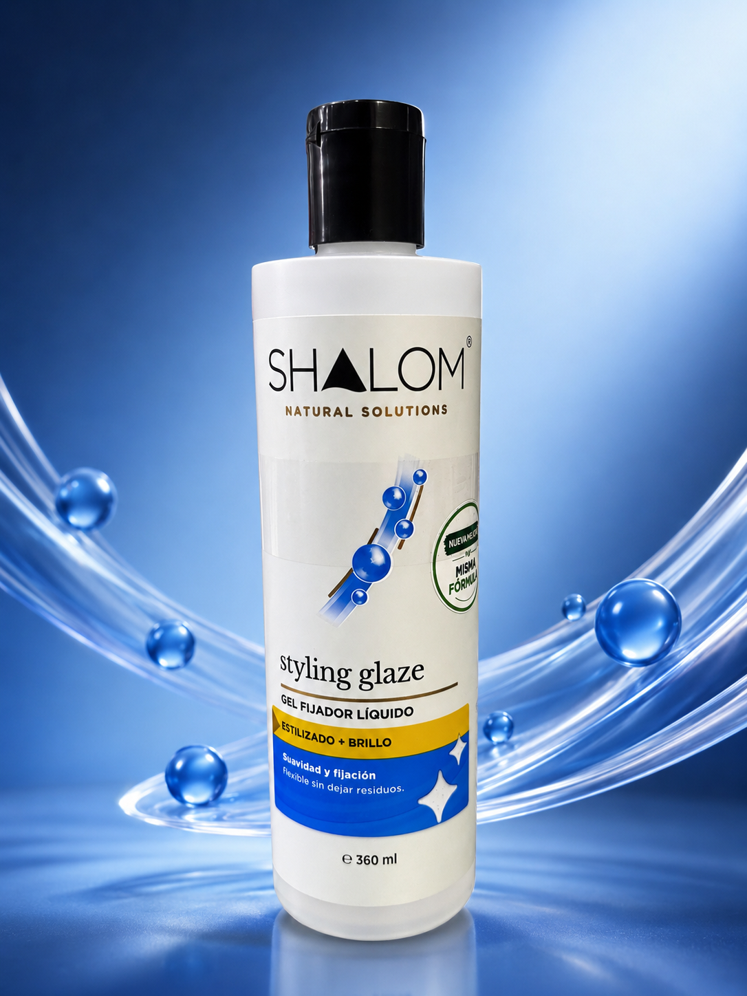 Shalom gel fijador liquido 360ml. Fardo Q370/12u.