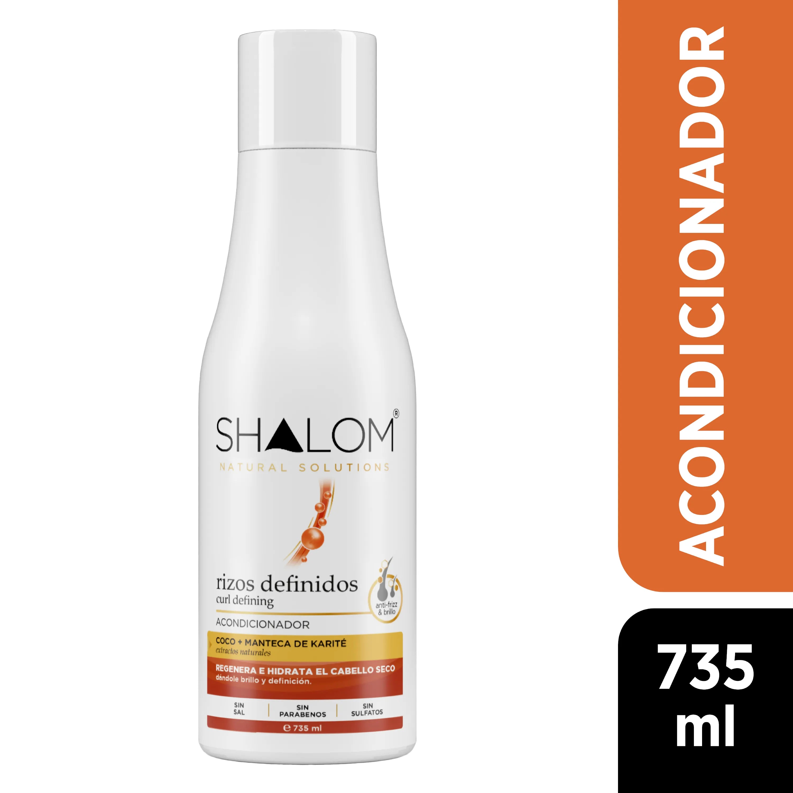 Shalom AC rizos definidos 735ml/ Fardo Q490 de 12U