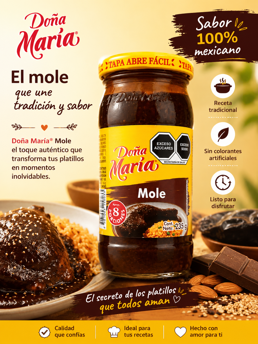Doña María Mole 235g. Fardo Q510/24u.