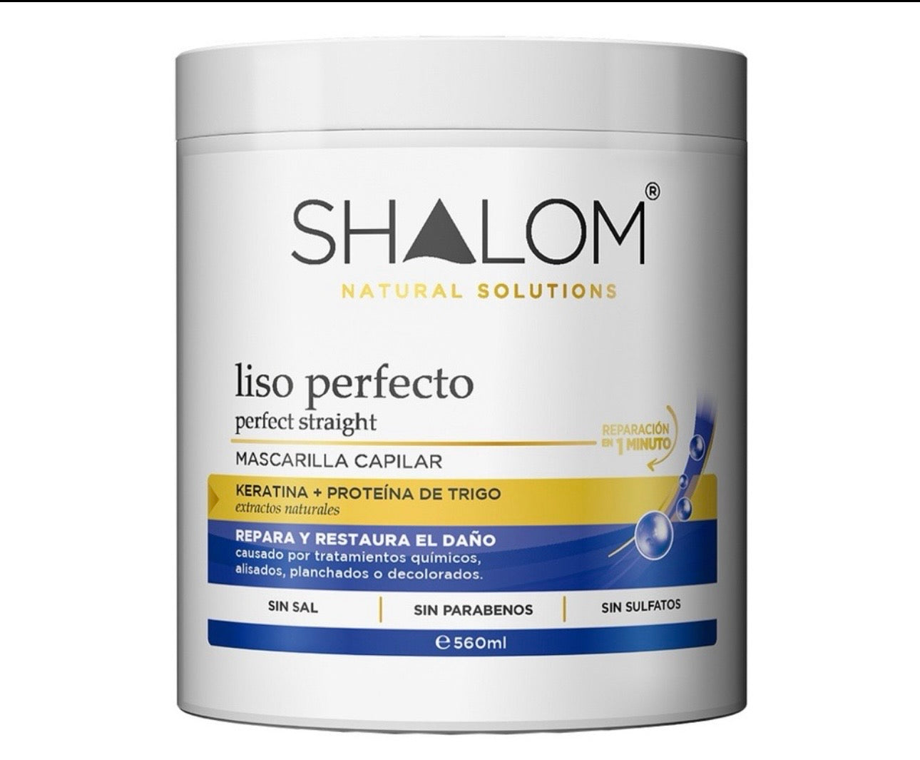 Shalom mascarilla liso perfecto 560ml/ Fardo Q425 de 12u