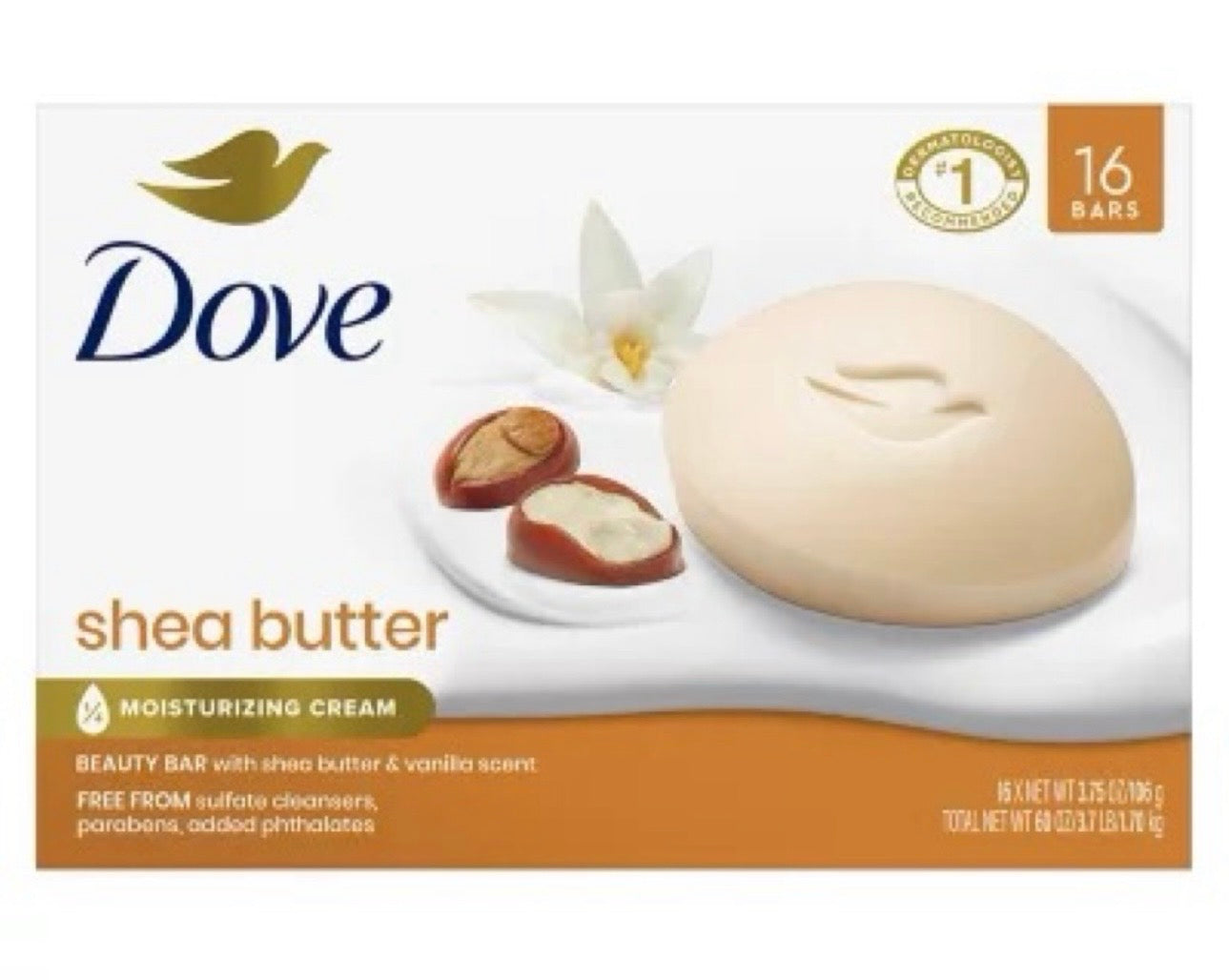 Dove shea butter 106g/ Docena Q130. /Fardo Q510 de 48u
