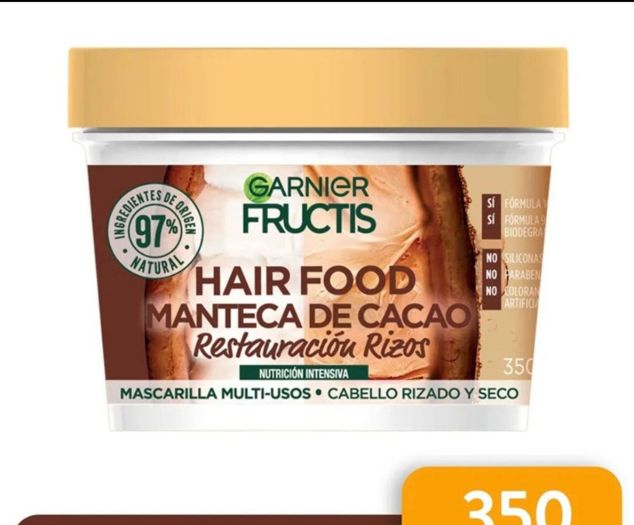 Garnier Fructis Mascarila cacao Restauración Rizos 350g Fardo Q440 de 12U