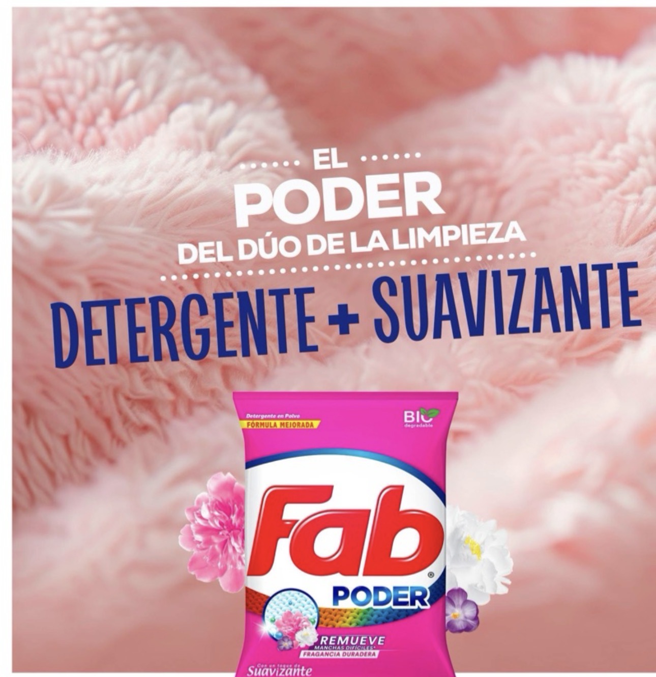 Fab poder  suavisante rosado 250g/ fardo a 95.00 el fardo de 40u