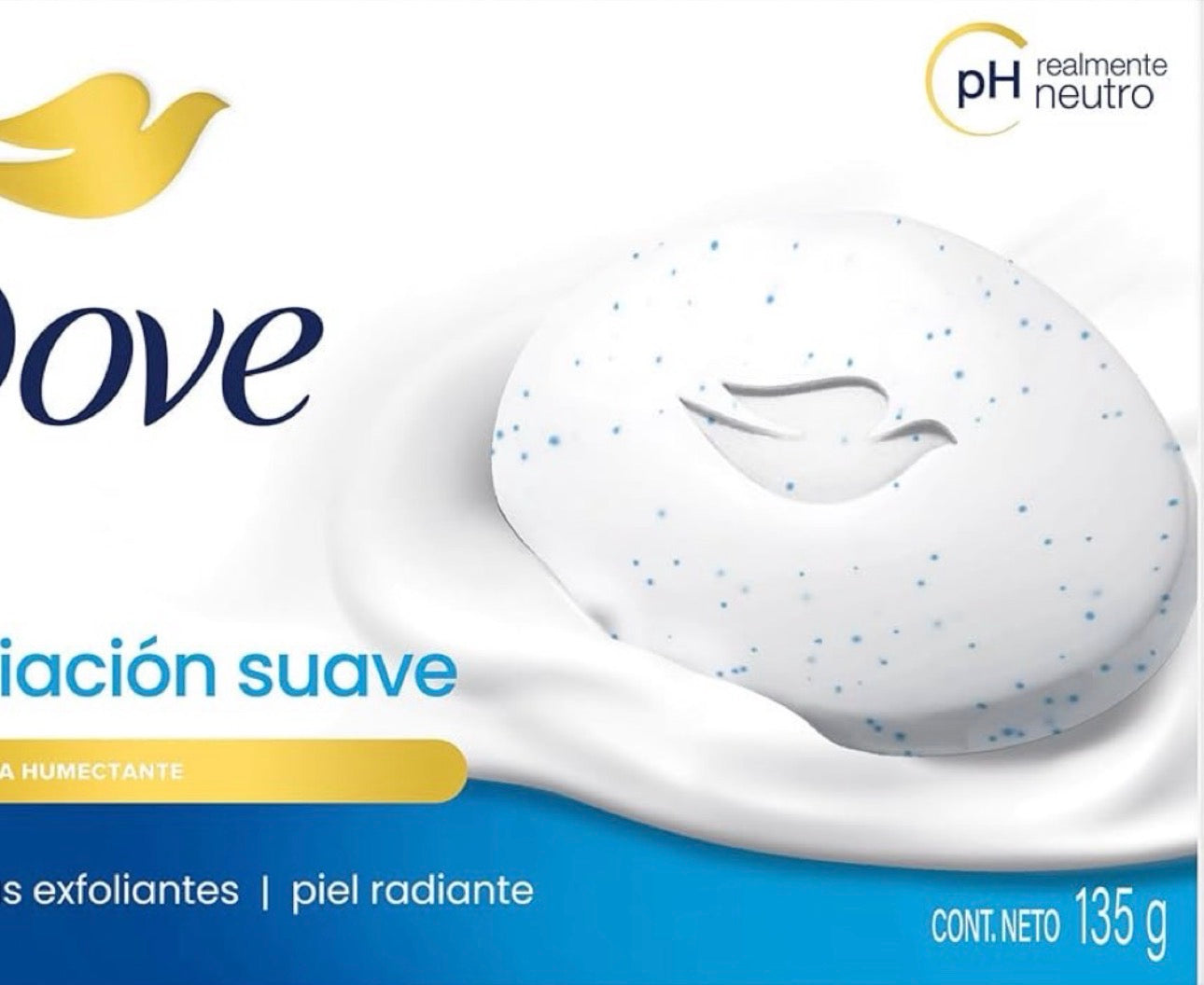 Dove exfoliacion suave 135g/  Docena Q130 /Fardo Q515 de 48u