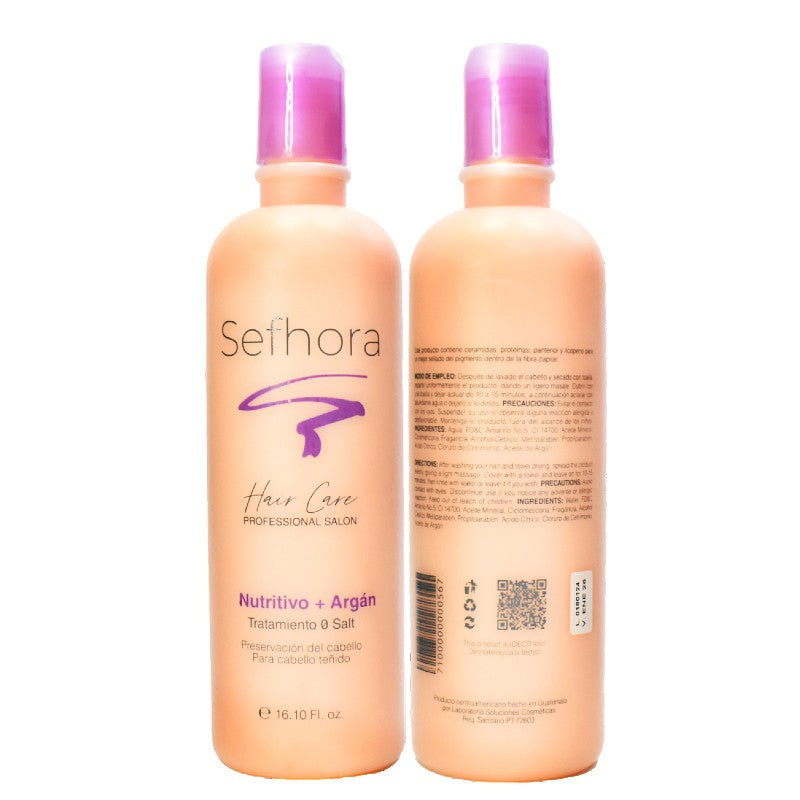 Sefhora tratamiento nutritivo+argan 500 ml/ fardo a 360 de 12u