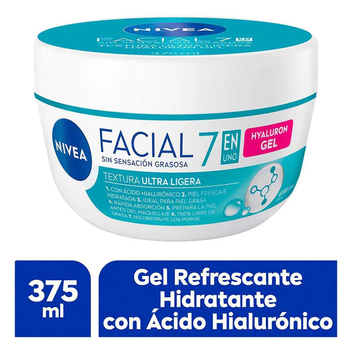 Nivea Facial Hyaluron Gel 375mL /Fardo Q780/12U