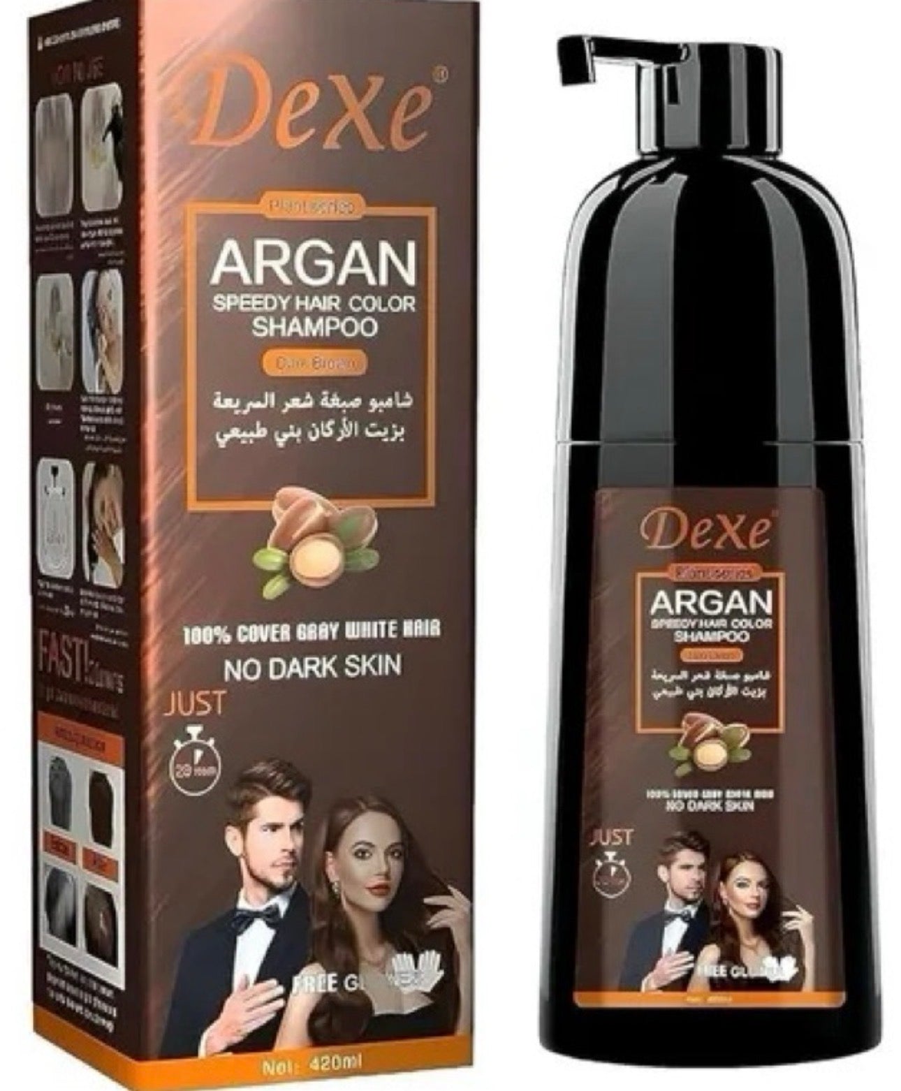 Dexe sh con tinte caffe 420ml/ fardo a 570 de 12u