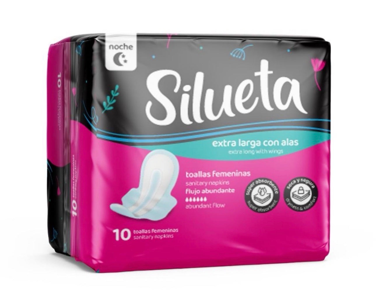 Silueta nocturna extra larga/ Fardo Q165 de 24u