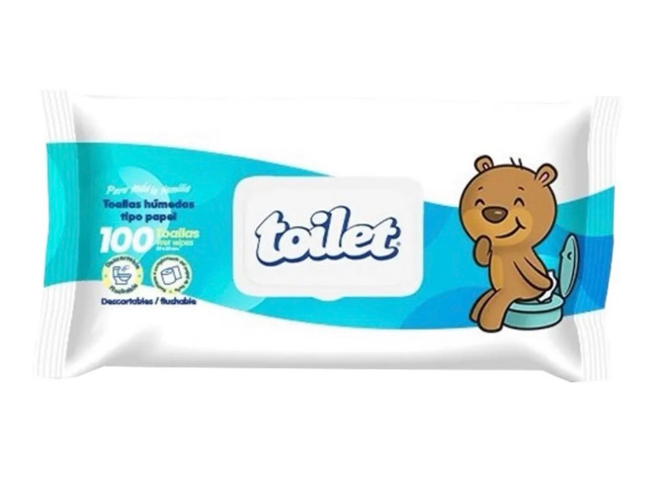 Toilet toallas humedas/ Fardo 100 de 6 paquetes