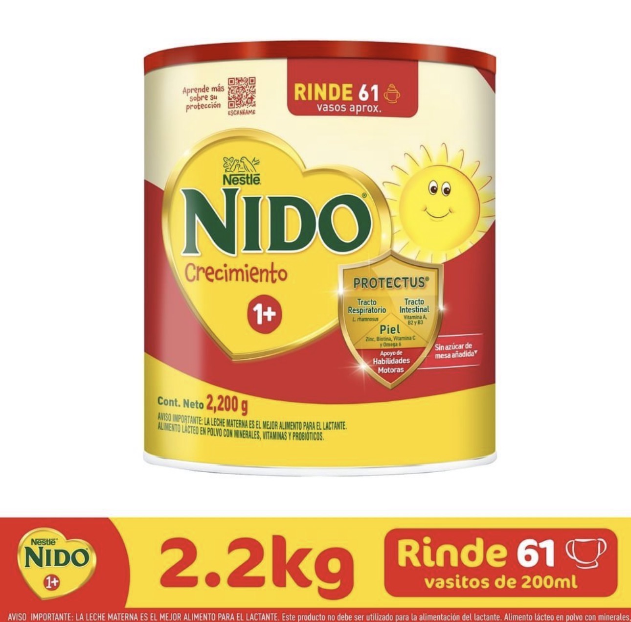 Nido 1+ Crecimiento 2,200g  /Fardo Q1,140/6U