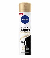 Nivea Black&White Invisible Efecto Satín 150ml/ Fardo Q265 de 12U