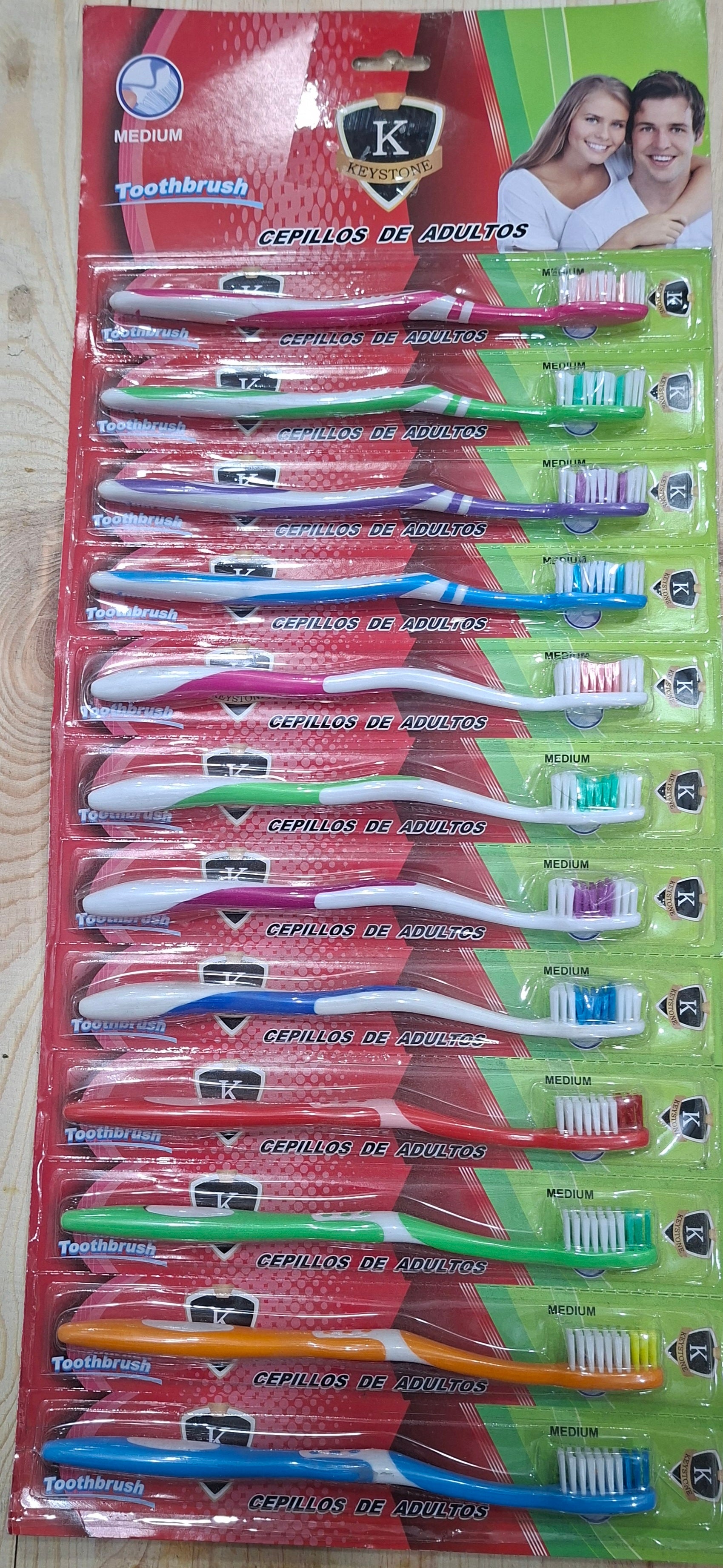 Cepillos de adultos Keystone /Fardo Q255 de 12 tiras