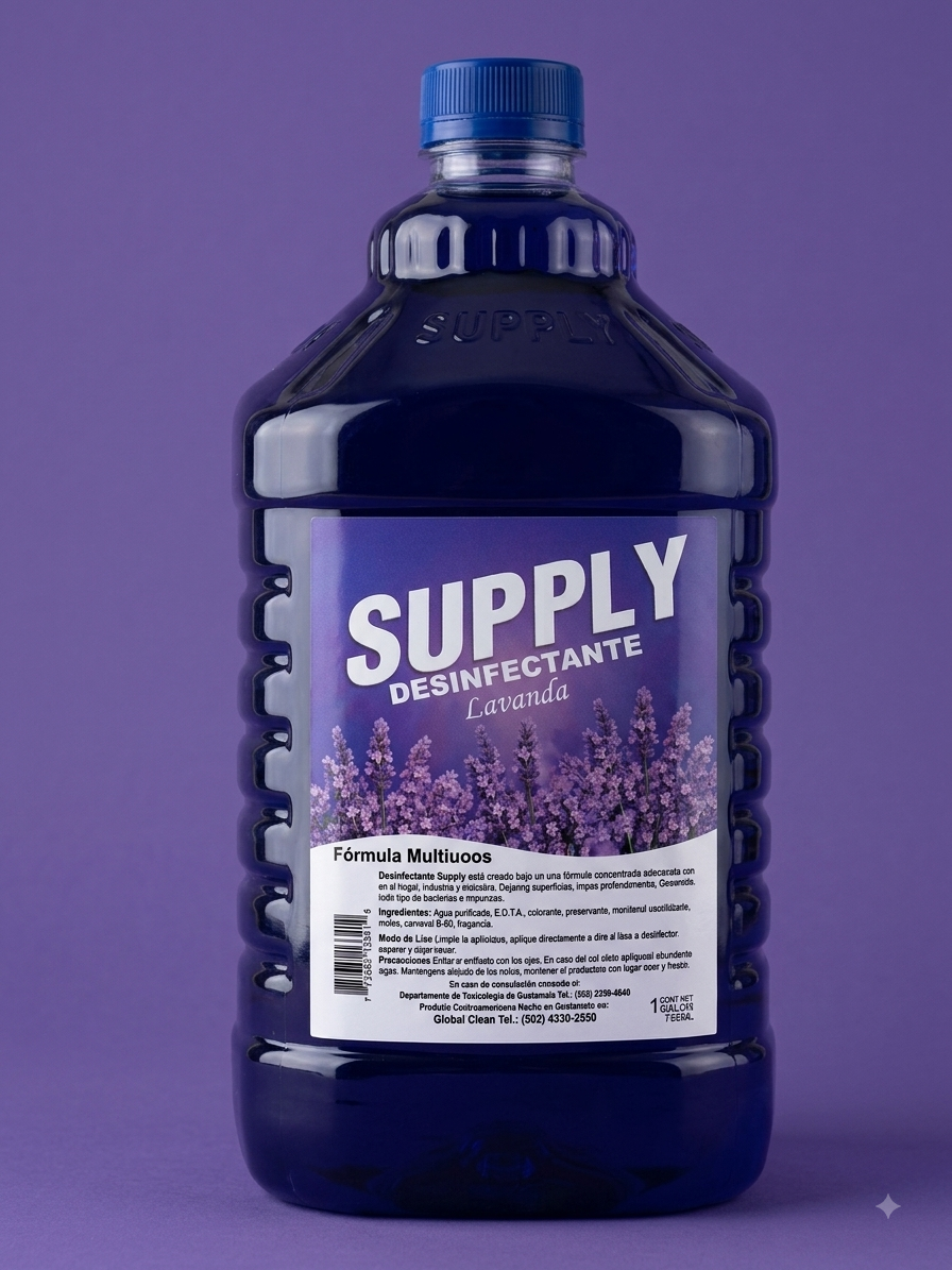 Supply Desinfectante Lavanda. Fardo Q60 de 4 galón