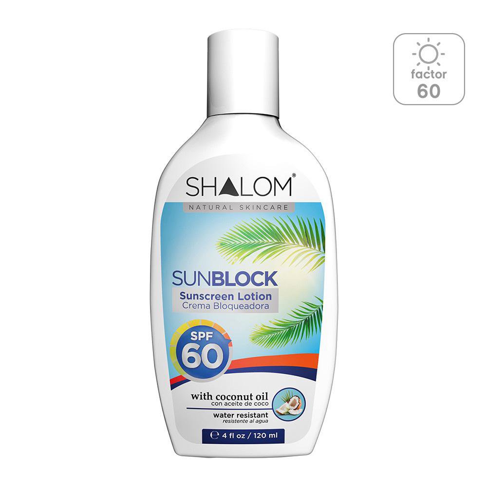 Shalom SunBlock spf60 120ml /Fardo Q480 de 12U