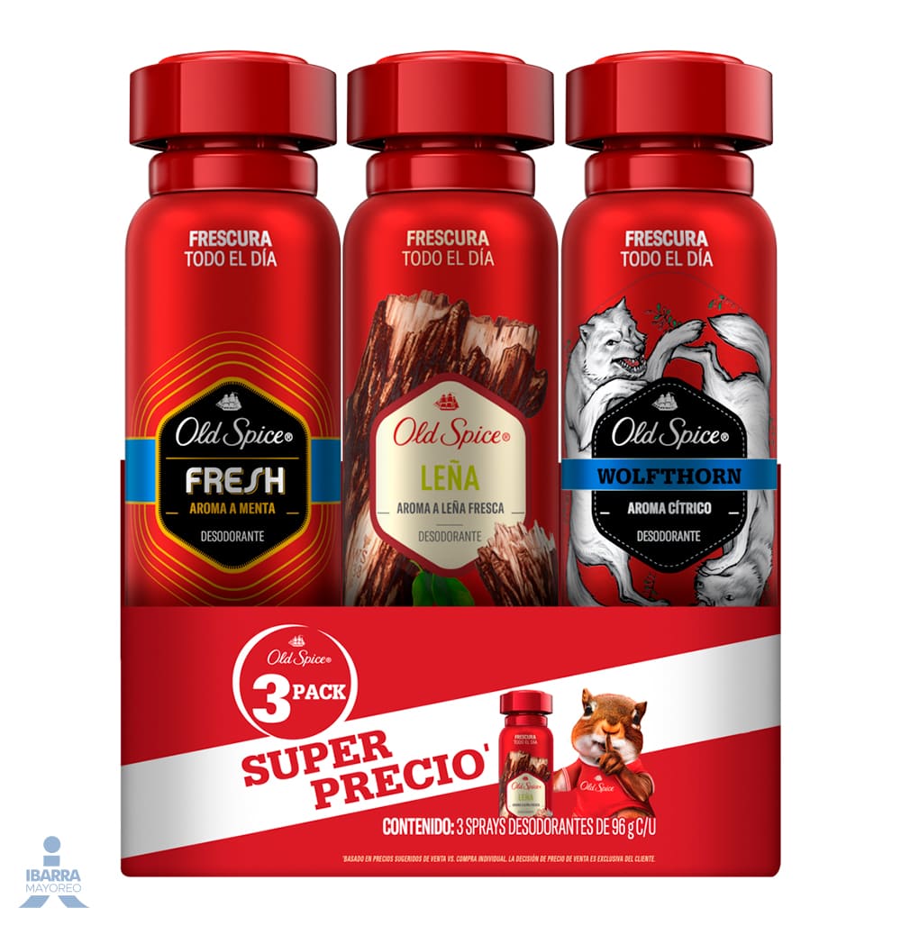 Old Spice Tripack de 150ml /fardo Q275 de 4 tripack